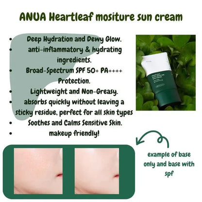 Anua Heartleaf Silky Moisture Sun Cream SPF 50+ PA++++
