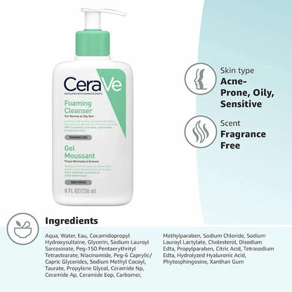 CeraVe Foaming Cleanser for Normal to Oily Skin