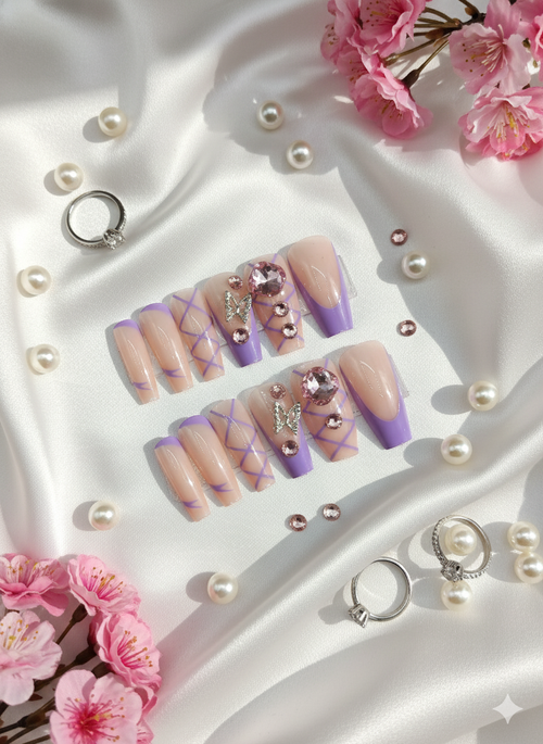 Purple Beige Checkers