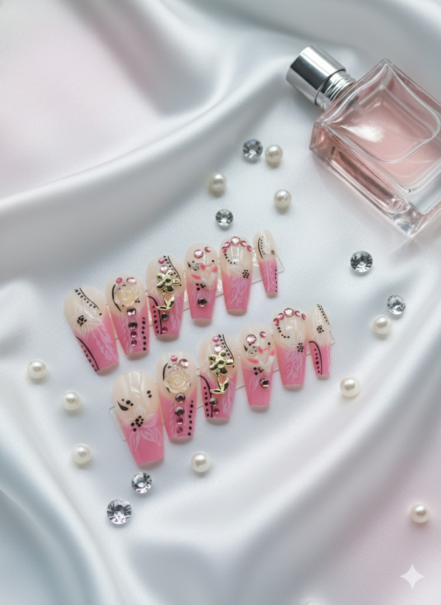 Beige and pink Beads